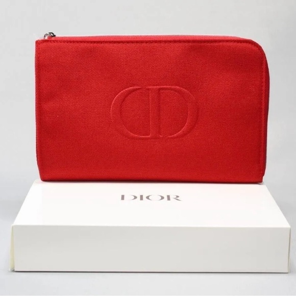 Dior Beauty Red Canvas Pouch ❤️ - Picture 1 of 1